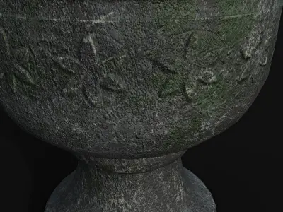 old stone cup game asset  Low-poly 3D model