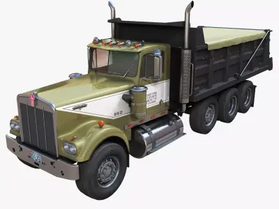 Kenworth W900A dump truck Low-poly 3D model
