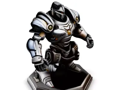 SciFi Knight Mech Warrior Robot Low-poly 3D model