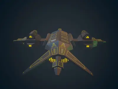 Sci-fi Military drone - 04 Low-poly 3D model