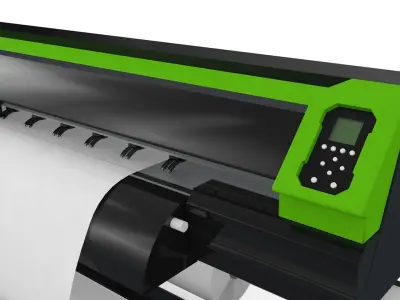 Digital Printer Paper and Fabric 3D model