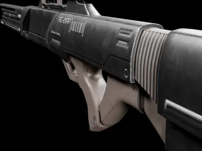 Simple sci fi sniper gun or rail gun Low-poly 3D model