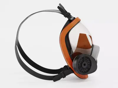 Gas Mask - Full-Face Protective Respirator 3D model