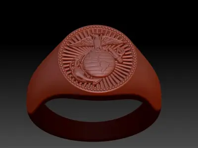 UNITED STATES MARINE CORPS MENS SIGNET FASHION RING JEWELRY 3D print model buy