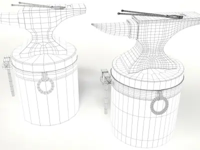 Blacksmith Set Low-poly 3D model