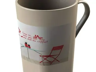 Mug coffee with table and chairs Free 3D model