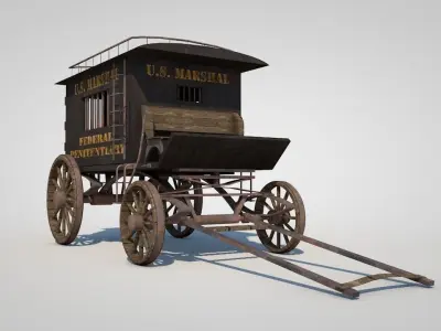 WILD WEST JAIL WAGON 3D model