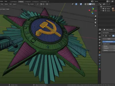 USSR Russian Military WW2 Great Patriotic War Medal 3D model