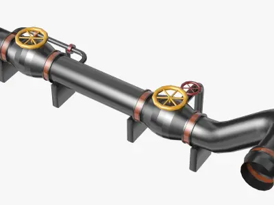 Black Industrial Pipe Model 3D model