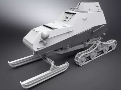 BA64 Snowmobile Scale model  3D print model
