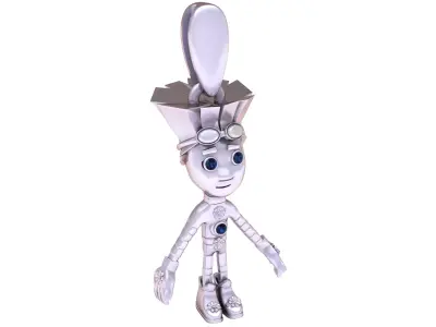 Golden Robot Character Pendant 3D Printable Model 3D print model
