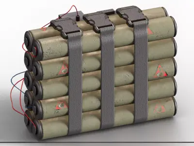 Dynamite 6 Low-poly 3D model
