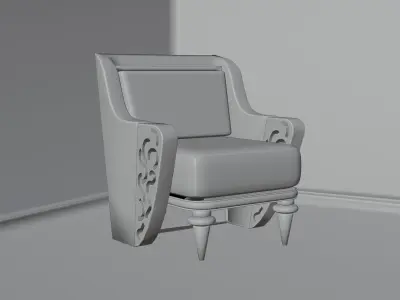 patterned sofa Low-poly 3D model