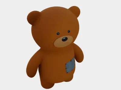 Toy Bear with PBR material Low poly Low-poly 3D model