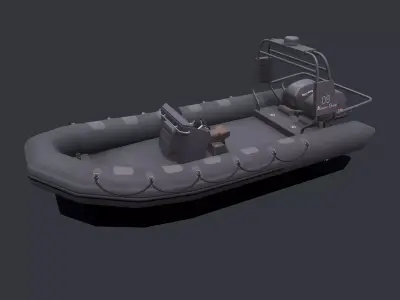 Rigid Inflatable Boat RHIB Low-poly PBR Low-poly 3D model