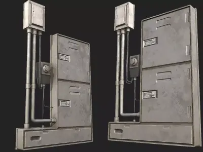 Fuseboxes 01 PBR Low-poly 3D model