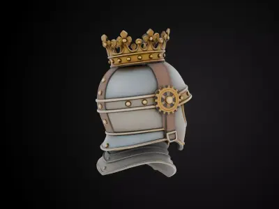 Stylized Steampunk Helmet - Clockforge Knight Free 3D print model