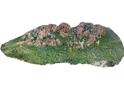 Mountain tropical island 3D model