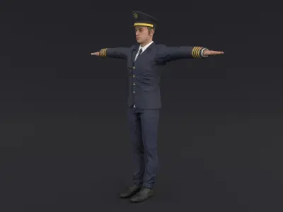 Pilot Rigged 3D model Low-poly 3D model