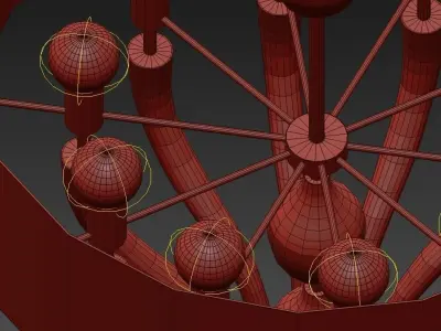 Pandora modern chandelier with shades 3D model