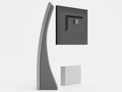Queue Management System Low-poly 3D model