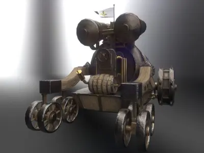 Steampunk Char Low-poly 3D model