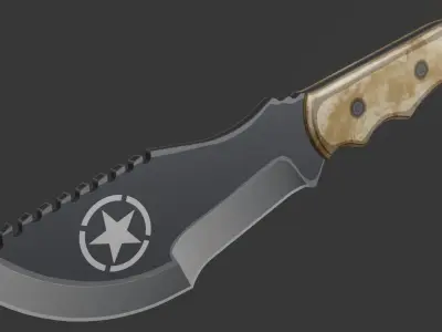Stylized Military Knife Low-poly 3D model buy