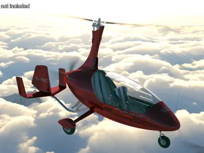 Autogyro Calidus 912 Red 3D model