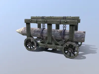 Medieval battering ram Low-poly 3D model by SimonTGriffiths