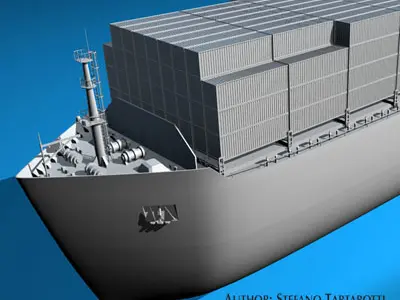 Container ship 3D model