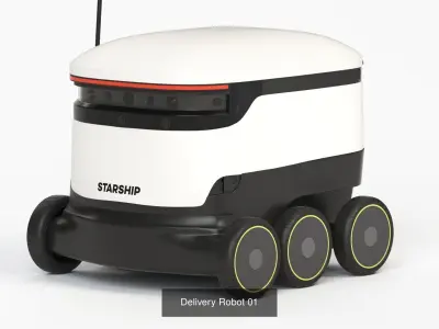Delivery Robot collection Outdoor Industrial Hospital Warehouse 3D Model Pack