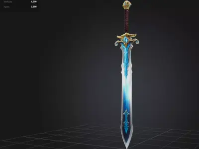 Fantasy sword Low-poly 3D model