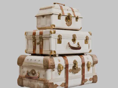 Travel Suitcase Stack Low-poly 3D model