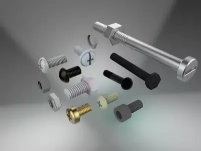 Bolt and nut Free 3D model purchase