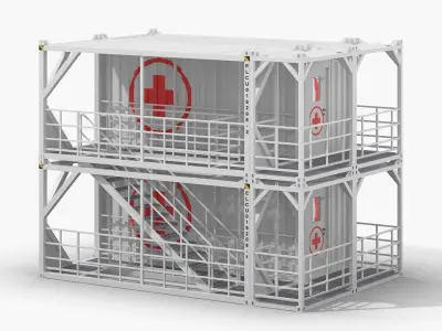 Multi-Tier Container Scaffold Structure White 3D model