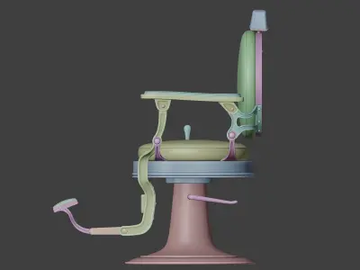 Vintage barber chair 3D model