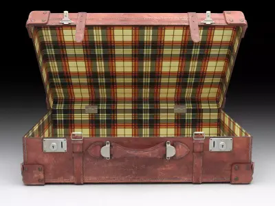 Old Leather Suitcase 3D model