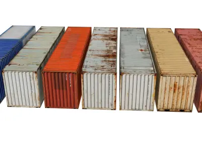 Containers Pack Low-poly 3D model