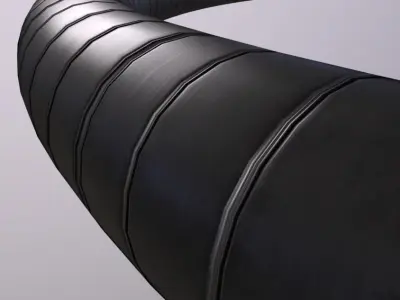 Pipe Brushed Curved Low-poly 3D model