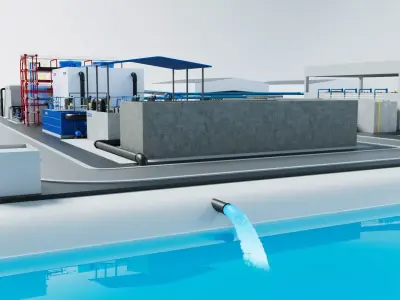Fenton Catalytic Reactor Water Treatment Plant Low-poly 3D model
