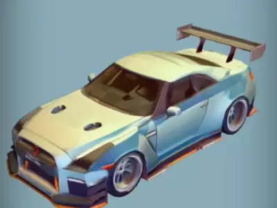 Nissan GT-R 35 enhanced model  Low-poly 3D model