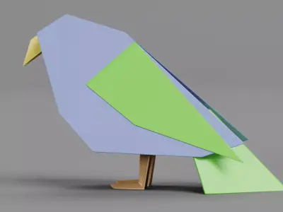 Paper Bird Low-poly 3D model
