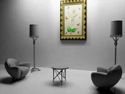 Pictorial wall carpet Low-poly 3D model