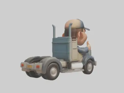 Cartoon Truck Driver model 3D model