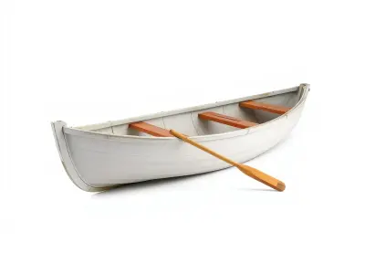 Rowboat with Oars Coastal Design model pack Low-poly 3D model