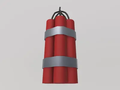 Stylized Low-Poly Dynamite TNT Bomb Low-poly 3D model