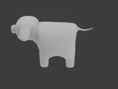 Base Mesh - Stylized Pig Low-poly 3D model
