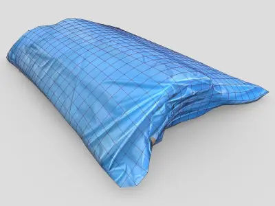 Folded Blue Tarp 3 Low-poly 3D model