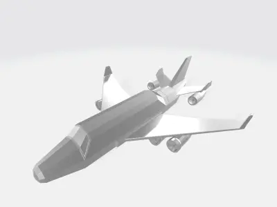 Bombardier jet  Low-poly 3D model