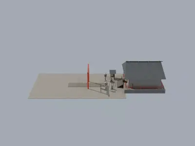 Japanese Shinto Shrine Low Poly 3D Model  Low-poly 3D model